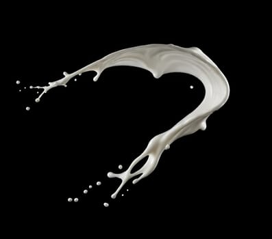 AI generated of a splash of white milk isolated
