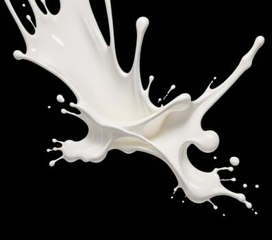 AI generated of a splash of white milk isolated