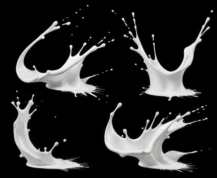 AI generated of a splash of white milk isolated