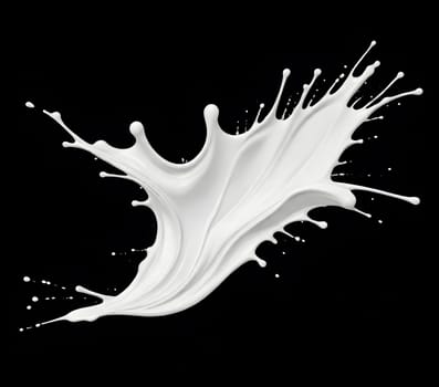 AI generated of a splash of white milk isolated