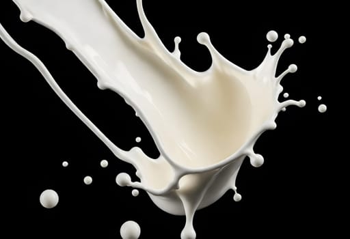 AI generated of a splash of white milk isolated