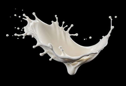 AI generated of a splash of white milk isolated