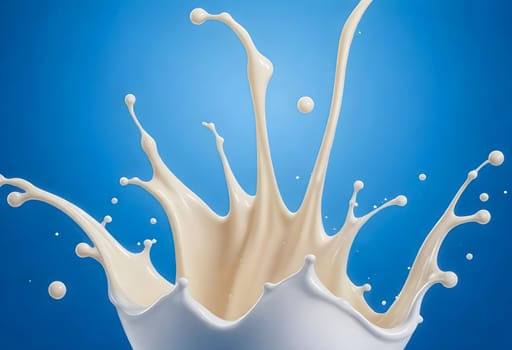 AI generated of a splash of white milk isolated