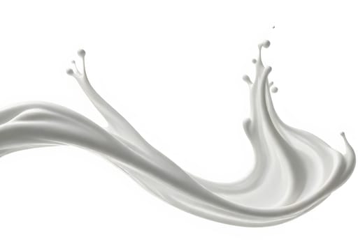 AI generated of a splash of white milk isolated