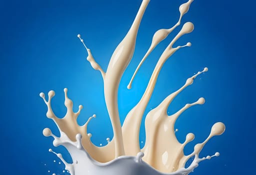 AI generated of a splash of white milk isolated