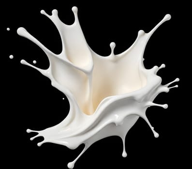 AI generated of a splash of white milk isolated