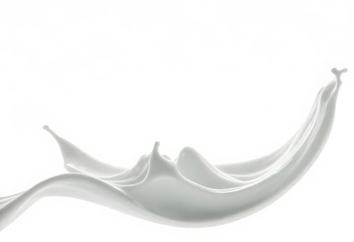 AI generated of a splash of white milk isolated