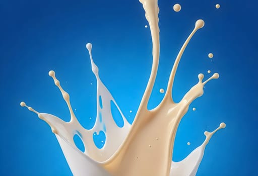 AI generated of a splash of white milk isolated