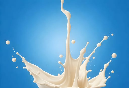 AI generated of a splash of white milk isolated