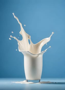 AI generated of a splash of white milk isolated