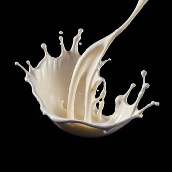 AI generated of a splash of white milk isolated