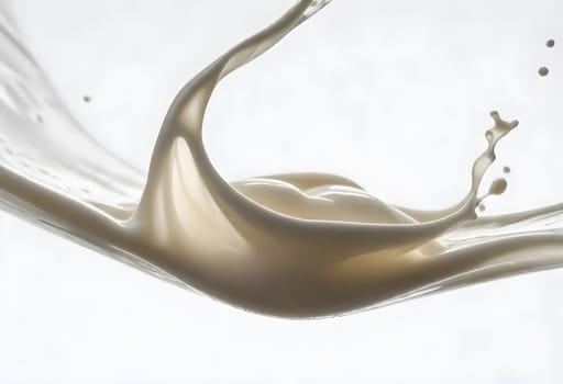 AI generated of a splash of white milk isolated