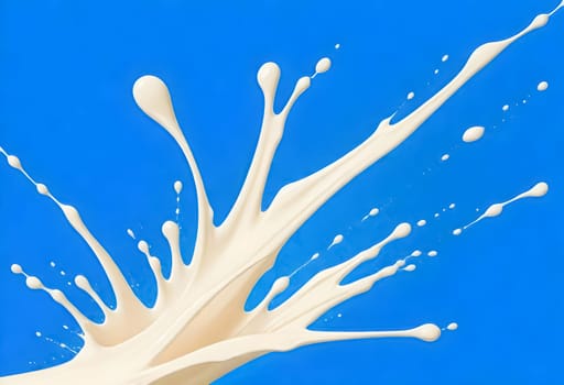 AI generated of a splash of white milk isolated