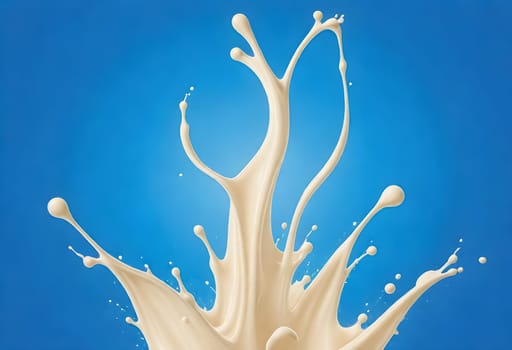 AI generated of a splash of white milk isolated