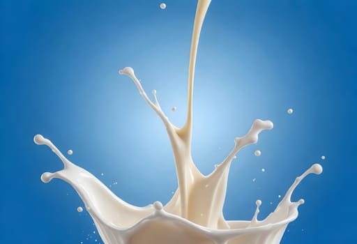 AI generated of a splash of white milk isolated