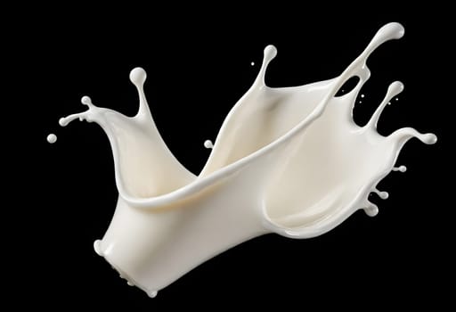 AI generated of a splash of white milk isolated