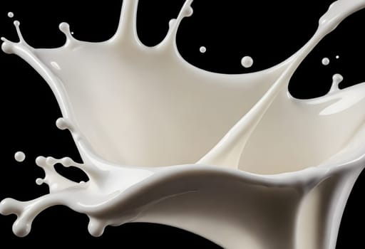 AI generated of a splash of white milk isolated