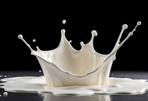 AI generated of a splash of white milk isolated