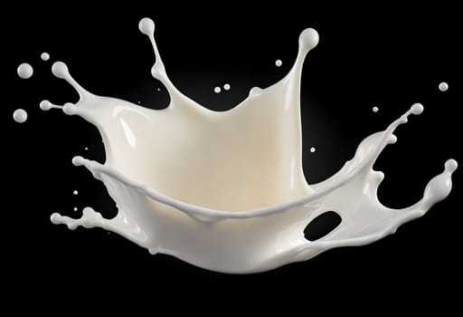 AI generated of a splash of white milk isolated
