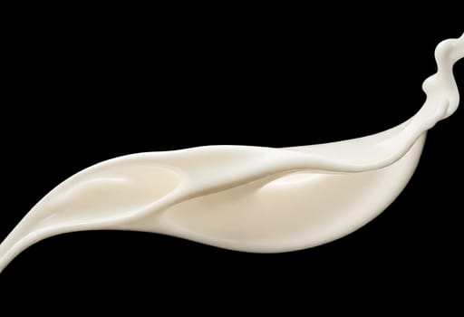 AI generated of a splash of white milk isolated