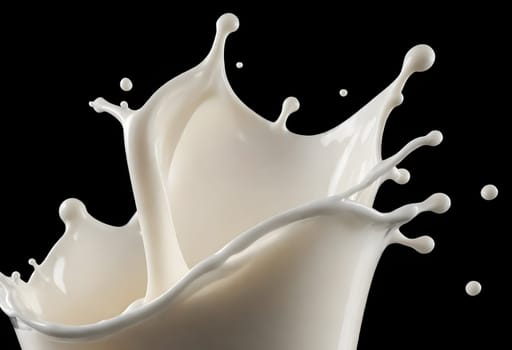 AI generated of a splash of white milk isolated