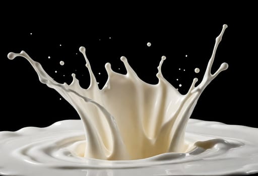 AI generated of a splash of white milk isolated