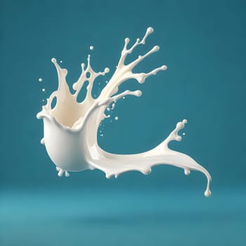 AI generated of a splash of white milk isolated
