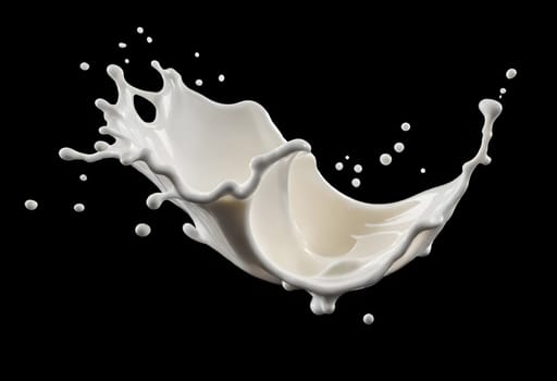 AI generated of a splash of white milk isolated