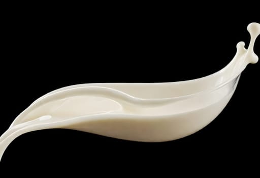 AI generated of a splash of white milk isolated