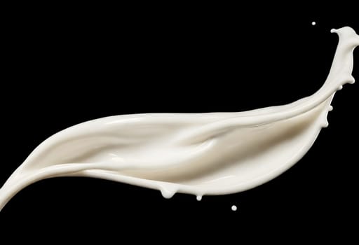 AI generated of a splash of white milk isolated
