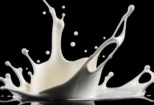 AI generated of a splash of white milk isolated