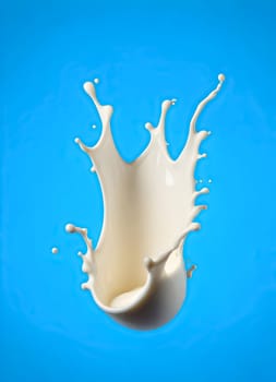 AI generated of a splash of white milk isolated