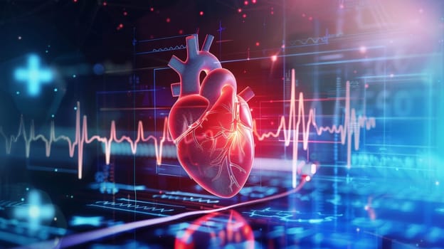 Immerse yourself in the world of cutting-edge medical technology with this captivating image of a pulsating heart set against a backdrop of futuristic medical equipment. Illustrating the intersection of healthcare services and advanced medical technology, this image embodies the essence of modern healthcare innovation.