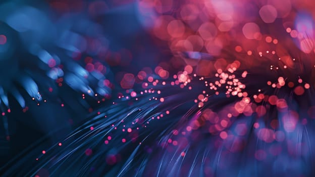 Delve into the mesmerizing world of fiber optics with this abstract close-up, where vibrant lights dance in a symphony of colors, evoking a sense of wonder and festivity. Explore the intersection of optical communication and holiday spirit.