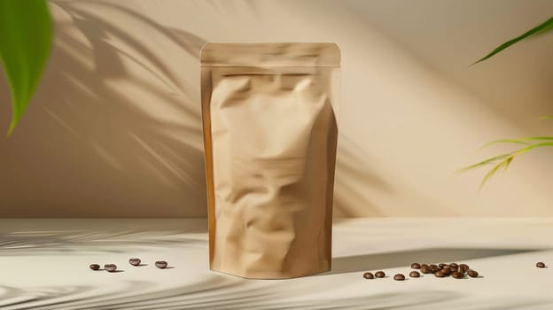 Experience the essence of freshly roasted coffee beans with our captivating paper bag product mockup photography, showcasing the rich aroma and flavor waiting to be enjoyed.