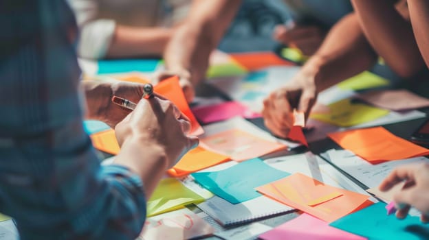 Witness the dynamic energy of a creative business team as they engage in brainstorming and ideation sessions, fueling innovation and fostering groundbreaking projects.