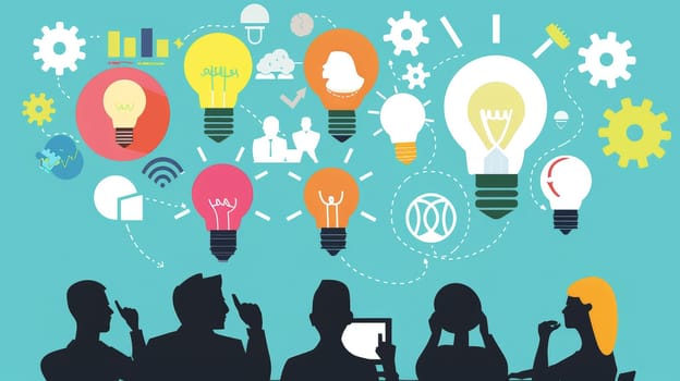 Witness the dynamic energy of a creative business team as they engage in brainstorming and ideation sessions, fueling innovation and fostering groundbreaking projects.