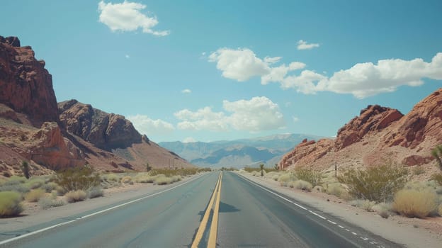 Embark on an unforgettable journey through the vast landscapes of the American Southwest, where desert highways weave through the heart of Nevada, California, and Arizona. This photo captures the essence of a wild vacation adventure by car, promising thrilling vistas and boundless opportunities for exploration.