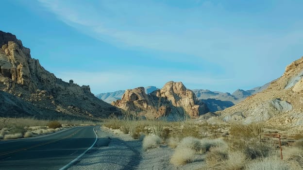 Embark on an unforgettable journey through the vast landscapes of the American Southwest, where desert highways weave through the heart of Nevada, California, and Arizona. This photo captures the essence of a wild vacation adventure by car, promising thrilling vistas and boundless opportunities for exploration.
