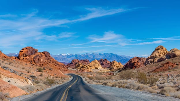 Embark on an unforgettable journey through the vast landscapes of the American Southwest, where desert highways weave through the heart of Nevada, California, and Arizona. This photo captures the essence of a wild vacation adventure by car, promising thrilling vistas and boundless opportunities for exploration.