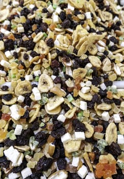 Detail of sugared dried fruits, food preservation