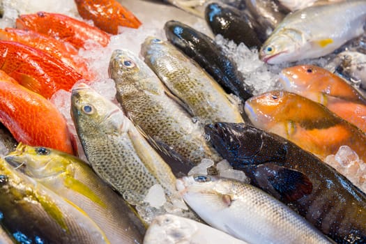 Fresh raw fish sell in the wet market