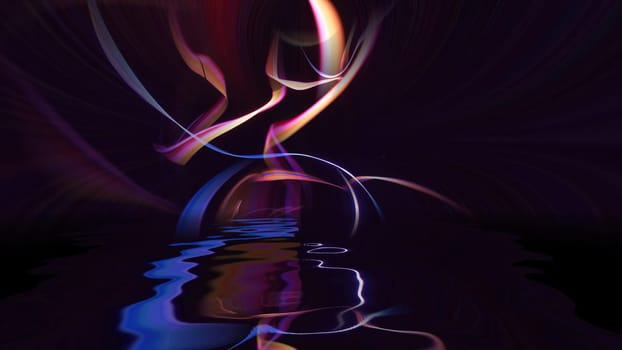 Colorful strings in motion against black background,Colorful strings in motion against black background