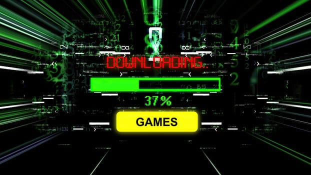Downloading games progress bar on the screen,Downloading games progress bar on the screen