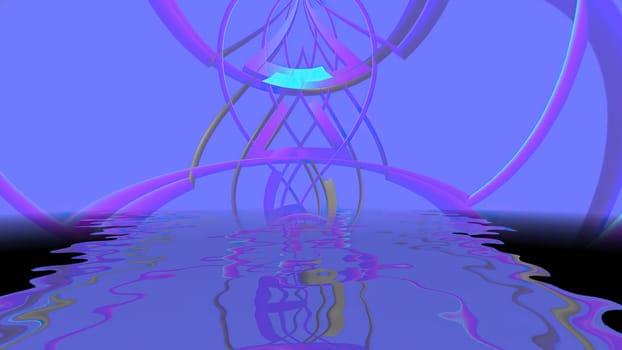 Abstract  background with geometric shapes reflecting in water,Abstract  background with geometric shapes reflecting in water