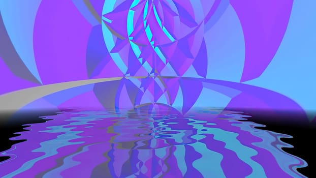 Abstract  background with geometric shapes reflecting in water,Abstract  background with geometric shapes reflecting in water