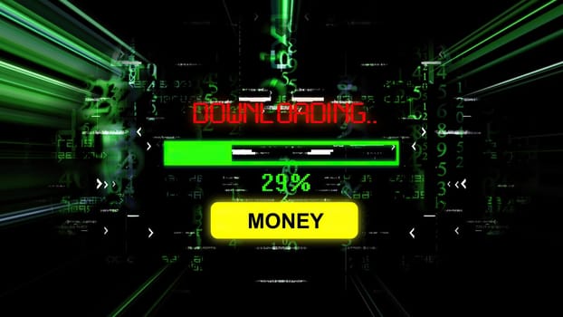 Downloading money progress bar on the screen,Downloading money progress bar on the screen