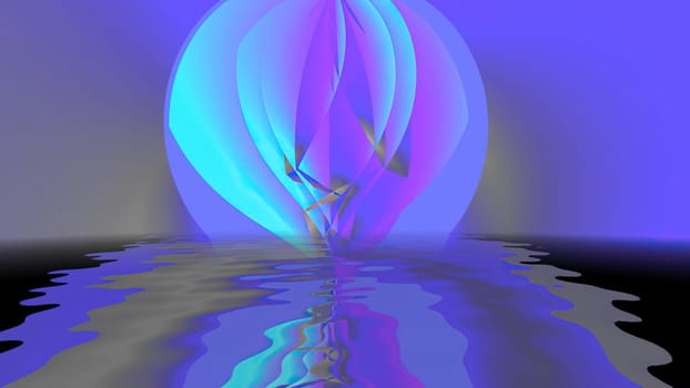 Abstract  background with geometric shapes reflecting in water,Abstract  background with geometric shapes reflecting in water