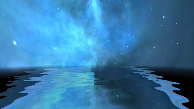 Space Universe With Stars And Galaxies reflected in water,Space Universe With Stars And Galaxies reflected in water