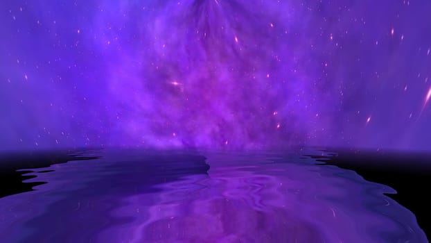 Space Universe With Stars And Galaxies reflected in water,Space Universe With Stars And Galaxies reflected in water